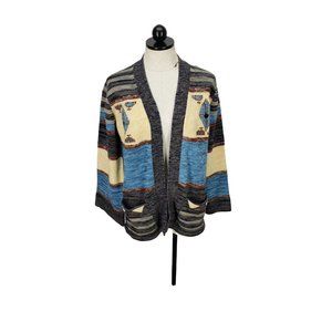 Fine Quality Sweater Aztec Design large Cardigan‎